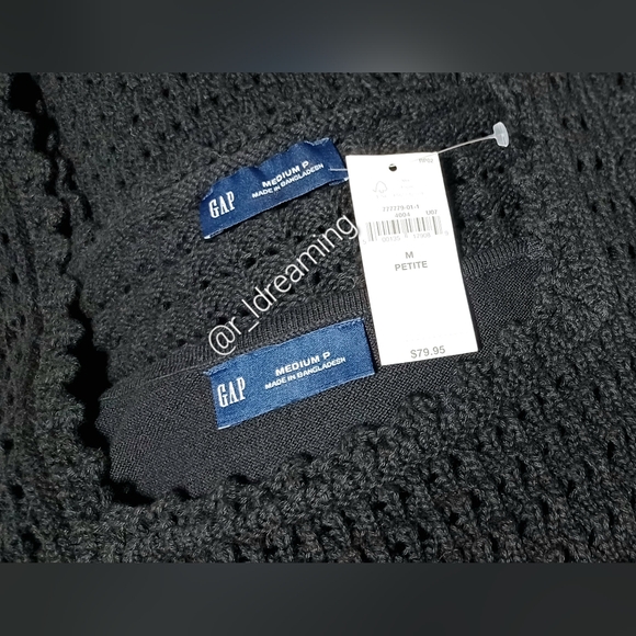 NWT GAP Black Crochet Mini Dress Size Medium Petite - Picture 4 of 10